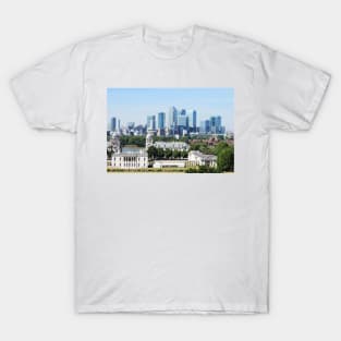 Canary Wharf Skyline - view from Greenwich T-Shirt